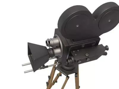 Vintage Video Camera and Tripod 3D model