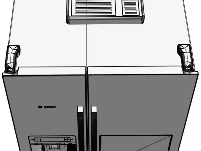 Light fridge with water external water system 3D model
