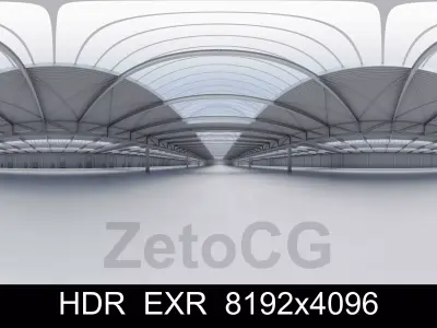 HDRI - Industrial Building Interior 1 - 8192x4096 Texture