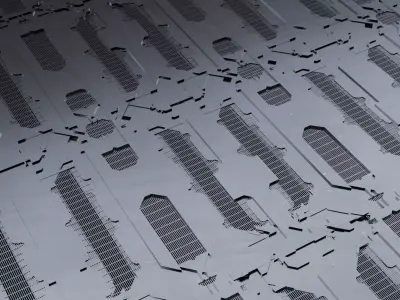 Sci-fi Panel floor set Low-poly 3D model