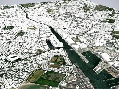 Cityscape Dublin Ireland 3D model