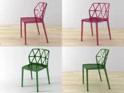 Chair four chairs 3D model