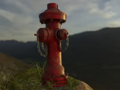 Fire Hydrant Low-poly 3D model Low-poly 3D model