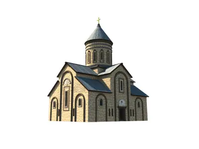 Georgian Orthodox Church Reconstruction Low-poly 3D model
