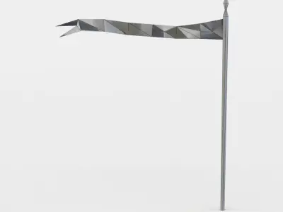 Green flag Low-poly 3D model