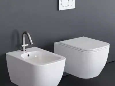 Scarabeo Ceramiche Teorema 2 0 Wall-Hung WC Low-poly 3D model