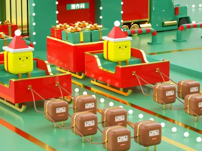 Christmas at the mall Cartoon Christmas  3D model