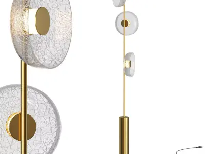 Glacier Crackle Glass Floor Lamp 3D model