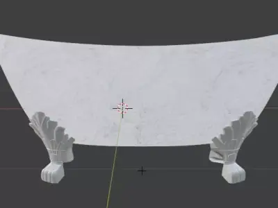 Bathtub marble bathroom sink Low-poly 3D model