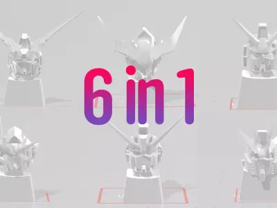 3D Printed KEYCAP 6 in 1 GUNDAM 3D print model