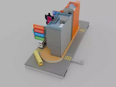 Hong Kong Building Pack 1 Low-poly 3D model