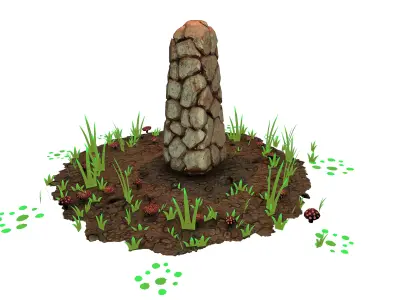 PBR Rock Stone Low-poly 3D model