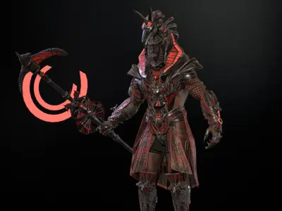 Anubis Egyptian God Low-poly 3D model