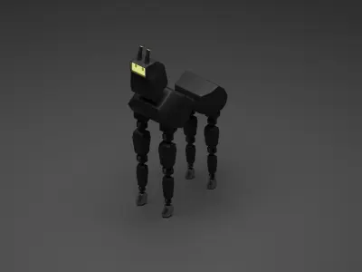 A quadruped robot with simple style 3D model