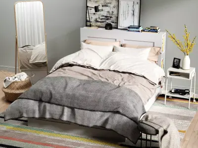 BRIMNES ikea bed frame 3D model