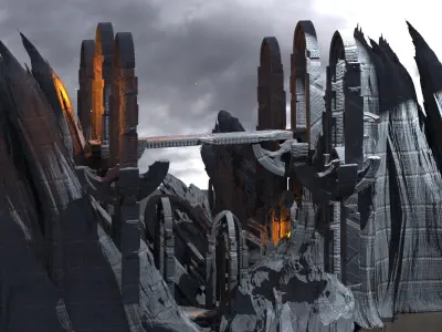 Moria Mountain Cliff kit bash 2  3D model