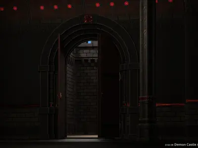 D Kit 00 Demon Castle Architecture Kit - Hall Kit Low-poly 3D model