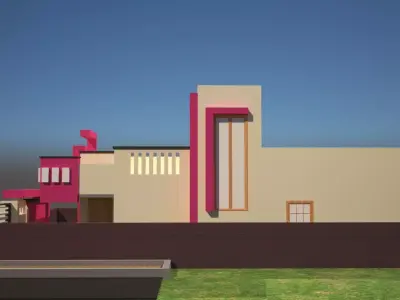 Exterior House design in Revit and rendering in vray 3D model