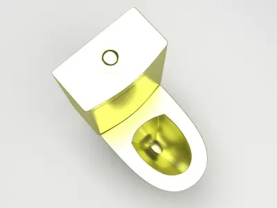 Golden Toilet 3D model