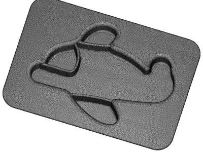 Transparent Kids Aeroplane Partition Plate 3D model