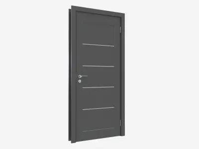 Modern Wooden Interior Door with Furniture 007 3D model