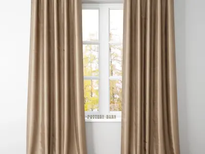 DUPIONI SILK DRAPE-Pottery Barn 3D model