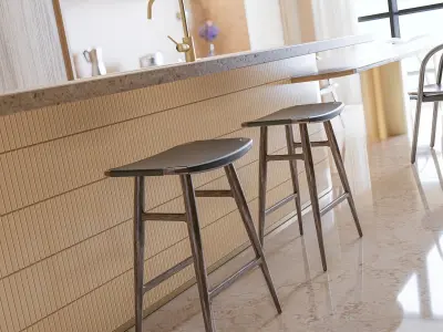 Freja Bar Stool SH750 Leather Seat Free 3D model