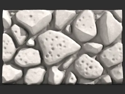 Jagged Cliff Wall Structural Asset 3D print model