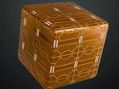 Orange Sci-Fi Floor PBR Seamless Texture