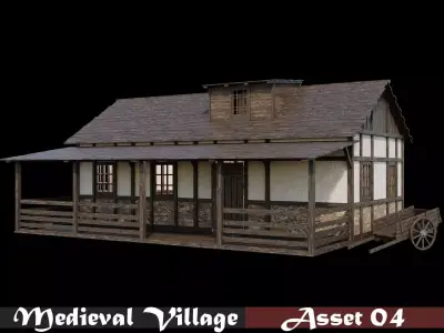 Medieval Village Asset 04 - 4K Textures Game Ready Low-poly 3D model