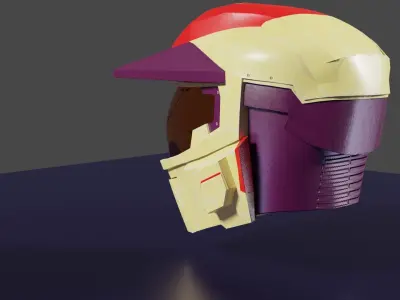 Halo 3 Masterchif spartan helmet Low-poly 3D model