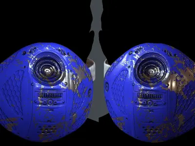 Gas mask helmet 3d model scifi Low-poly Low-poly 3D model 15