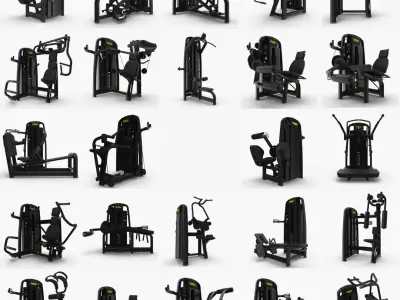  125 models Gyms Full set, TechnoGym: Cardio - Strength - Free Weight - Fitness Tools 