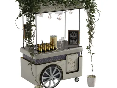 mini champagne cart 3D model