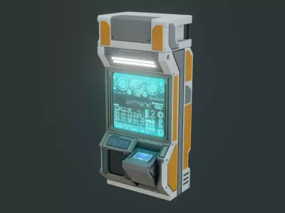 Sci-Fi Computer - Game Ready - PBR Low-poly 3D model buy