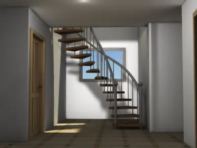 Residential Solar House 3D model