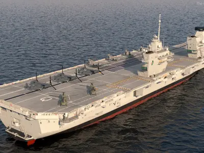  HMS Queen Elizabeth with Military Equipment 