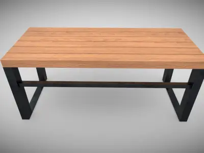 Sumple Bench Low-poly 3D model