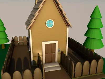 Cartoon house  3D model get
