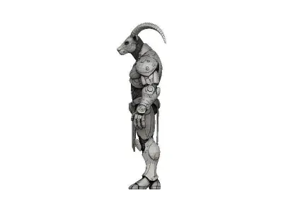 Goat Cyborg Low-poly 3D model