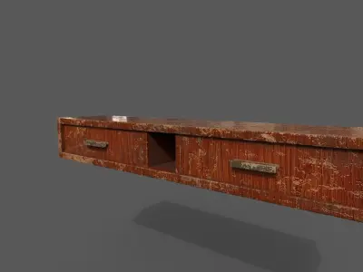Old Modern Furniture 3D Model Terror Low-poly 3D model 13