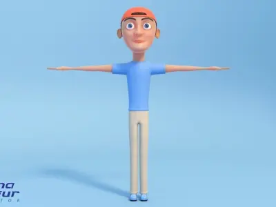 Teenager Boy 3D Character Low-poly 3D model