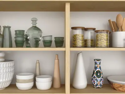 shadowcase kitchen cabinet with glass doors 3D model