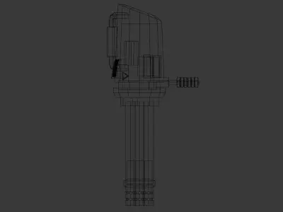 LowPoly Sci-Fi MiniGun Low-poly 3D model