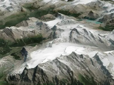 Mountain landscape Mount Robson Park Berg Lake British Columbia  3D model