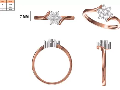 Ladies-Elegant Stone Rings For Womens 10 3D print model