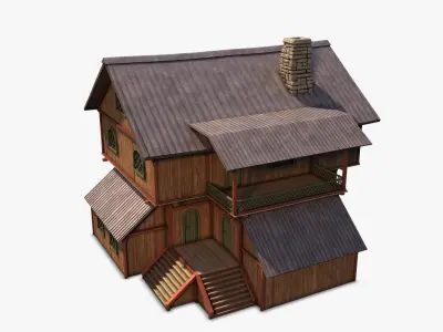 cottage 01 Low-poly 3D model