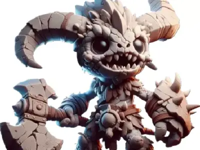 Demon Warrior Low-poly 3D model