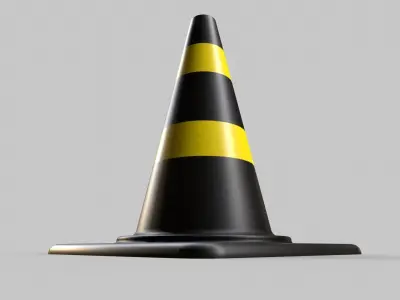  Traffic Cone V1 - 002 Low-poly 3D model
