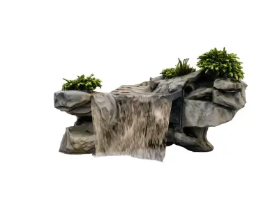 Natural Rock Waterfall 3D model